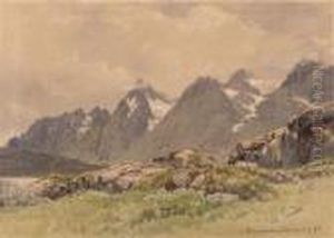 A Motif From The Area Of Digermulen On The Lofoten Islands by Themistocles Von Eckenbrecher
