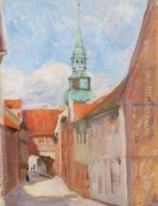 Die Altstadt Von Stade Mit Der Kirche St. Cosmae by Julius Von Ehren