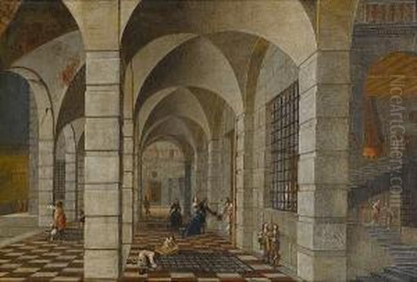An Elegant Family Visiting A Dungeon, (one Of The Seven Acts Of Mercy) - view 1