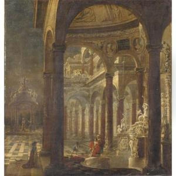 An Architectural Capriccio With Bathsheba Receiving The News Of The Death Of Her Husband Uriah The Hittite - view 1