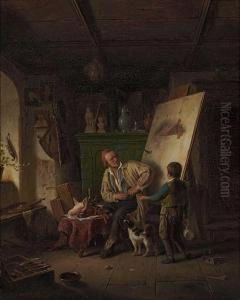 Atelierszene. by Karl Von Enhuber