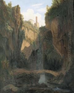 Romantische Landschaft. by Alfred Von Ernst