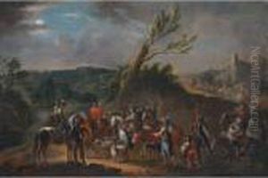 Scene De Pillage by Carel van Falens or Valens