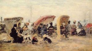 Trouville, Beach Scene XIII by Eugene Boudin