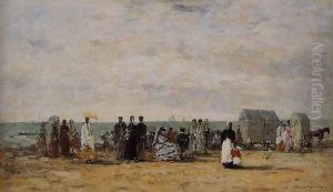 The Beach at Trouville V by Eugene Boudin