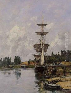 The Canal at Saint-Valery-sur-Somme by Eugene Boudin
