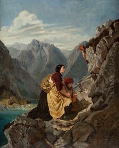 Tyrolese Woman And Child by Philip Von Foltz