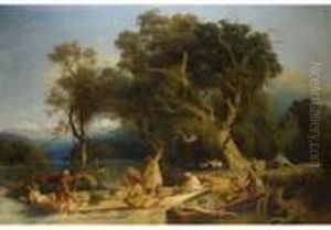 Vielfigurige Szenerie In Kaukasischer by Paul Von Franken