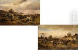 Reitergefecht by Alfred Ritter von Malheim Friedlander