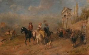 Der Ausritt Zur Jagd by Alfred Ritter von Malheim Friedlander
