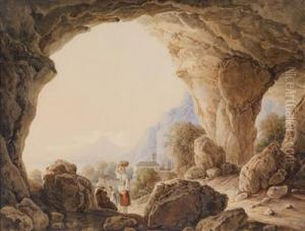 A View From A Grotto To An Italian Coastal Landscape - view 1