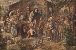 Christus Empfangt Die Kinder (studie) by Eduard Karl Franz von Gebhardt