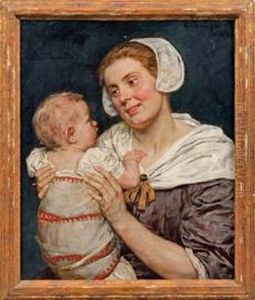 Hollandische Muttermit Kind by Eduard Karl Franz von Gebhardt