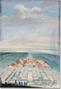 Schloss Furstenried, With Preparations For A Hunt In The Foreground