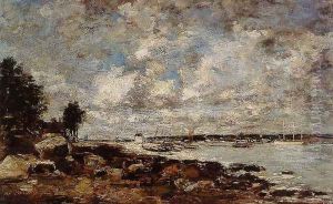 Plougastel, the Ferry Passage by Eugene Boudin
