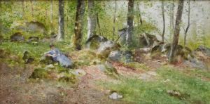 Lasande Kvinna I Varlandskap by Wilhelm von Gegerfelt