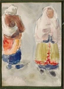 Zwei Frauen Vom Lande by Emil Von Gerliczy