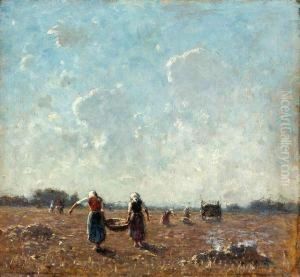 Bei Der Kartoffelernte by Josua Von Gietl