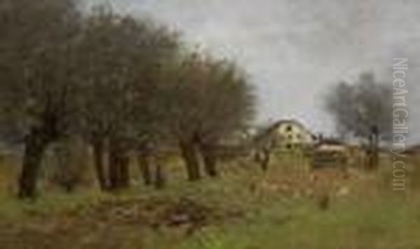 Spatsommerliche Baumlandschaft Mit
Bauernhaus. - view 1