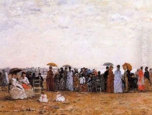 Trouville, Beach Scene II by Eugene Boudin