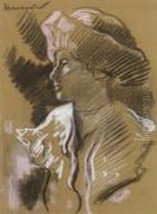 Damenbildnis by Hugo, Freiherr Von Habermann