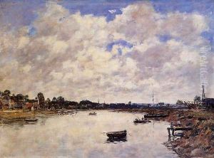The Banks of the Touques I by Eugene Boudin