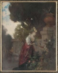 Dam I Slottspark by Ludwig Von Hagn