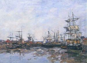 Trouville, the Port at Low Tide by Eugene Boudin