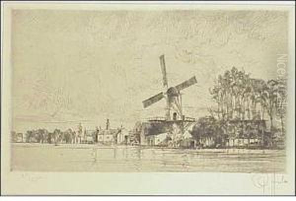Landscapewith Windmill And Water - view 1