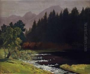 Alpensee by Eduard, Freiherr Von Handel-Mazetti