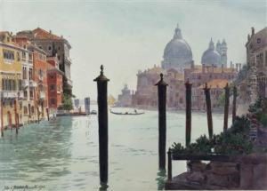 Canale Grande Mit Santa Maria Della Salute by Eduard, Freiherr Von Handel-Mazetti