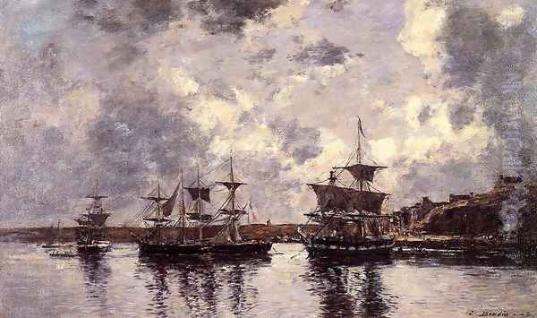 Camaret, Three Masters Anchored in the Harbor - view 1