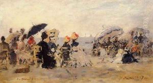 Trouville, Beach Scene XIV by Eugene Boudin