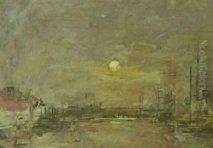 Twilight over the Basin of Le Havre by Eugene Boudin
