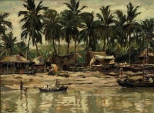 Kampong By The Indonesian River by Hans von Hayek