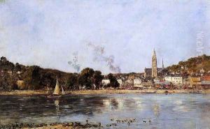 The Seine at Caudebec-en-Caux by Eugene Boudin