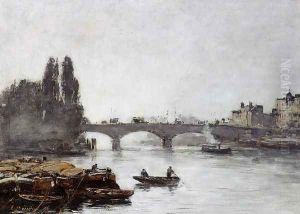 Rouen, the Pont Corneille, Fog Effect by Eugene Boudin