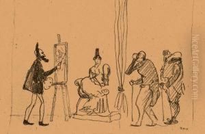 Der Maler Im Atelier by Fritz Von Herzmanovsky-Orlando