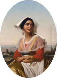 Portrait Of An Italian Girl In Regionalcostume