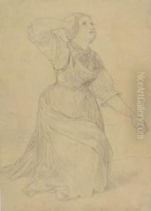 Figurenstudie Eines Jungen Madchens by Peter Heinrich Lambert Von Hess