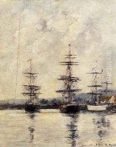 The Port, Deauville by Eugene Boudin