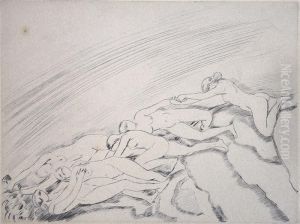 Frauenakte An Fels by Ludwig Von Hofmann