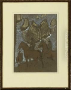 "reiter Und Segelschiffe". by Ludwig Von Hofmann