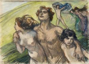 Dionysische Gruppe (wiesentanz) by Ludwig Von Hofmann