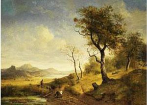 Sommerliche Flusslandschaft by Franz Xaver Von Hofstetten