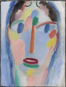 Mystischer Kopf: Kopf In Blau by Alexei Jawlensky