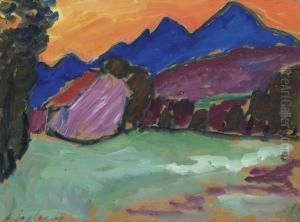 Roter Abend - Blaue Berge by Alexei Jawlensky