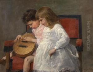 Musizierendesgeschwisterpaar by Leopold Karl Walter von Kalckreuth