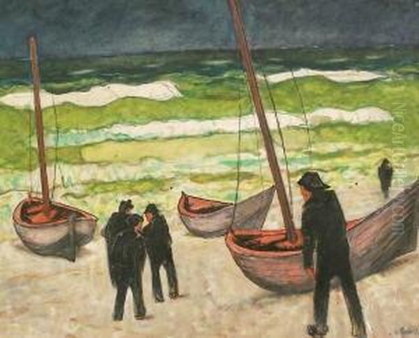 Fischer Bei Ihren Booten Am Strand, Misdroy - view 1
