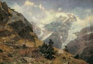 Hochalpenlandschaft. by Otto Werner Henning Von Kameke